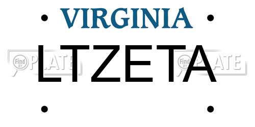 LTZETA Virginia License Plate