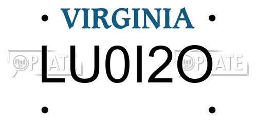 LU0I2O Virginia License Plate