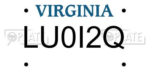 LU0I2Q Virginia License Plate