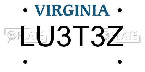 LU3T3Z Virginia License Plate