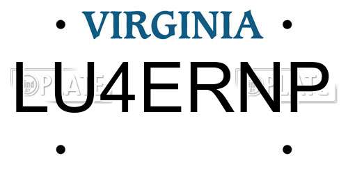 LU4ERNP Virginia License Plate
