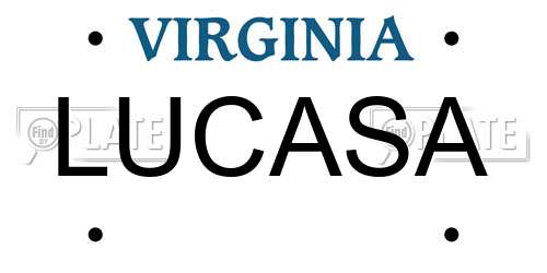 LUCASA Virginia License Plate