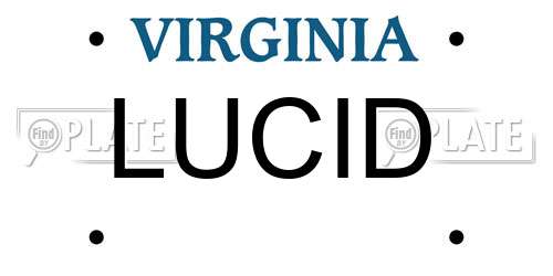 LUCID Virginia License Plate