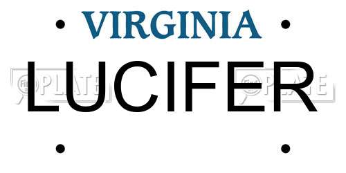 LUCIFER Virginia License Plate