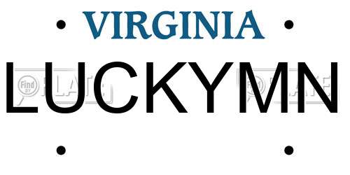 LUCKYMN Virginia License Plate