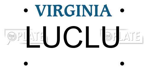 LUCLU Virginia License Plate