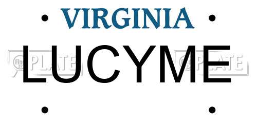 LUCYME Virginia License Plate