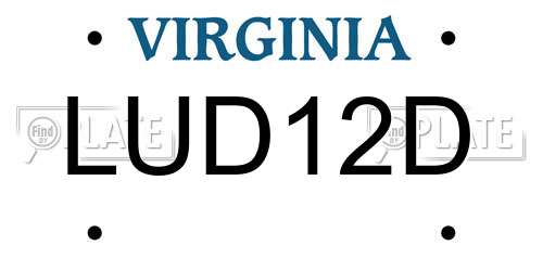 LUD12D Virginia License Plate