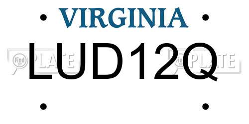LUD12Q Virginia License Plate