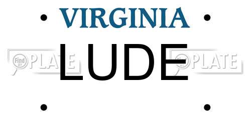 LUDE Virginia License Plate