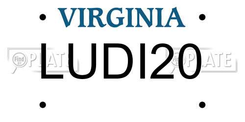 LUDI20 Virginia License Plate