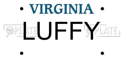 LUFFY Virginia License Plate