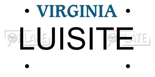 LUISITE Virginia License Plate