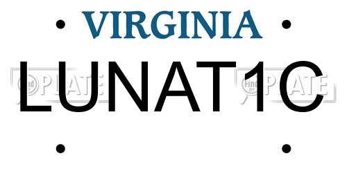 LUNAT1C Virginia License Plate