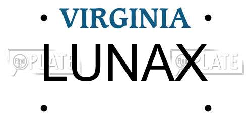 LUNAX Virginia License Plate