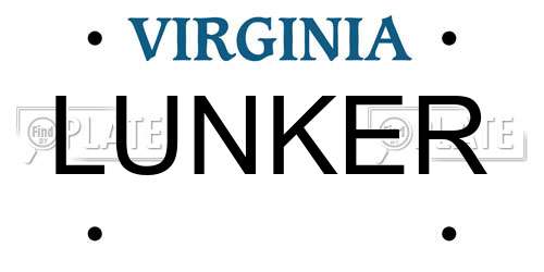 LUNKER Virginia License Plate