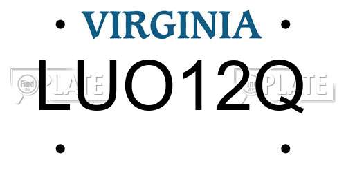 LUO12Q Virginia License Plate