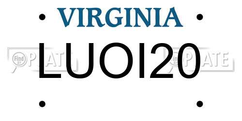 LUOI20 Virginia License Plate