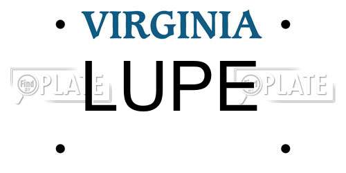 LUPE Virginia License Plate