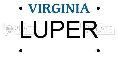 LUPER Virginia License Plate