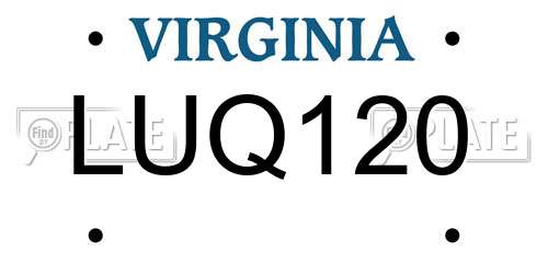LUQ120 Virginia License Plate