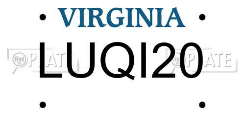 LUQI20 Virginia License Plate