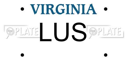 LUS Virginia License Plate