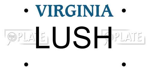LUSH Virginia License Plate
