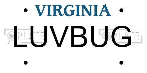 LUVBUG Virginia License Plate
