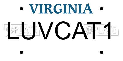 LUVCAT1 Virginia License Plate