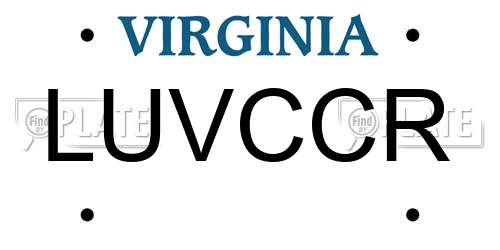 LUVCCR Virginia License Plate