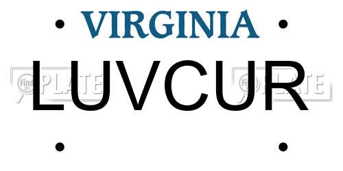 LUVCUR Virginia License Plate