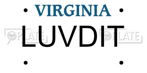 LUVDIT Virginia License Plate