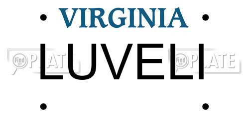 LUVELI Virginia License Plate