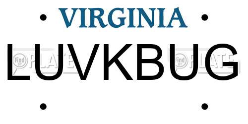 LUVKBUG Virginia License Plate