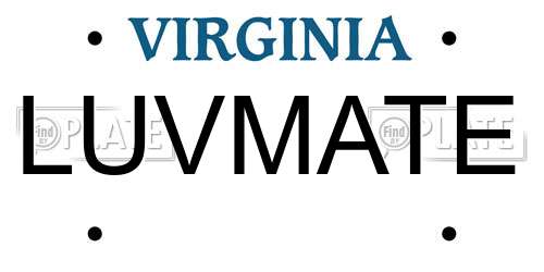 LUVMATE Virginia License Plate