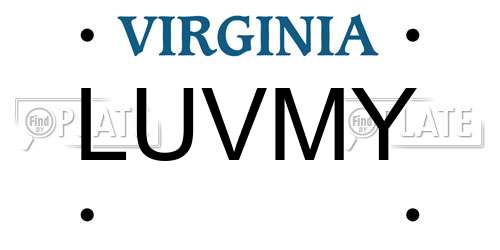 LUVMY Virginia License Plate