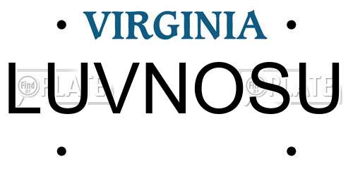 LUVNOSU Virginia License Plate