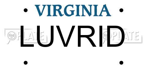 LUVRID Virginia License Plate
