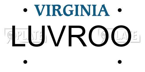 LUVROO Virginia License Plate