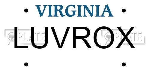 LUVROX Virginia License Plate