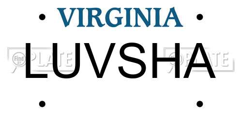 LUVSHA Virginia License Plate