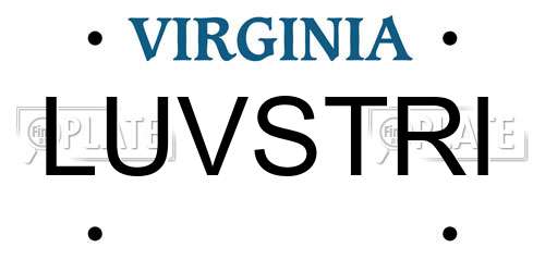 LUVSTRI Virginia License Plate