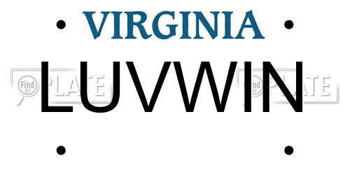 LUVWIN Virginia License Plate
