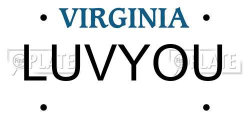 LUVYOU Virginia License Plate