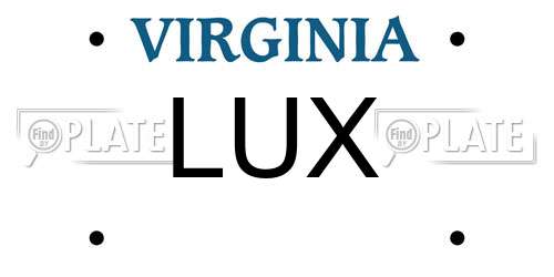 LUX Virginia License Plate