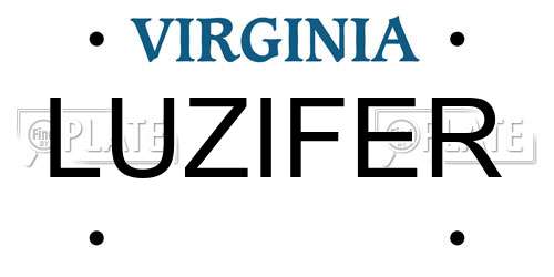 LUZIFER Virginia License Plate