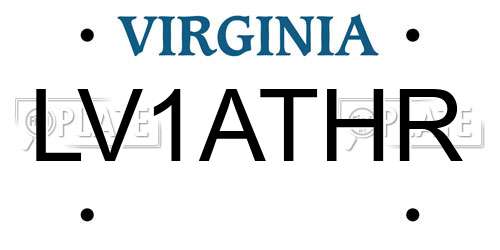 LV1ATHR Virginia License Plate