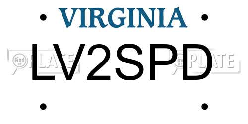 LV2SPD Virginia License Plate