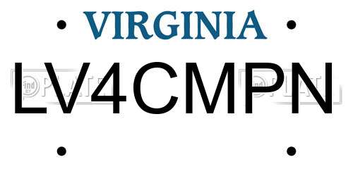 LV4CMPN Virginia License Plate